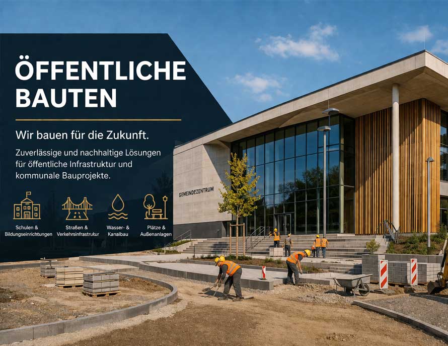 Öffentliche Bauten ziehen einen hohen Bedarf